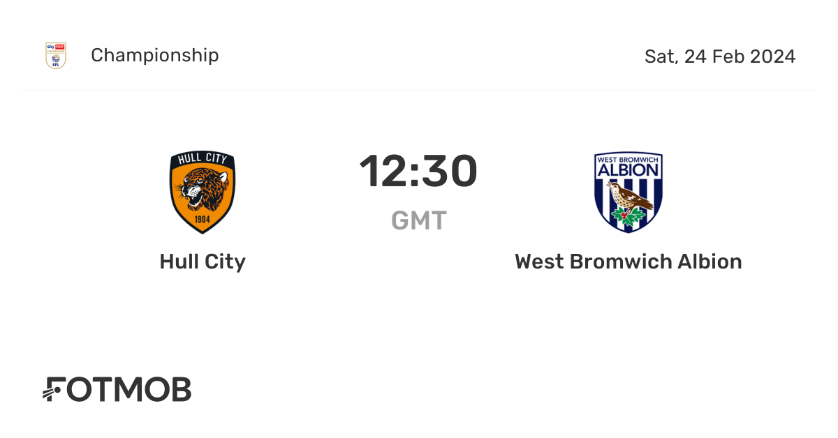 Hull City mot West Bromwich Albion live resultater, forventede