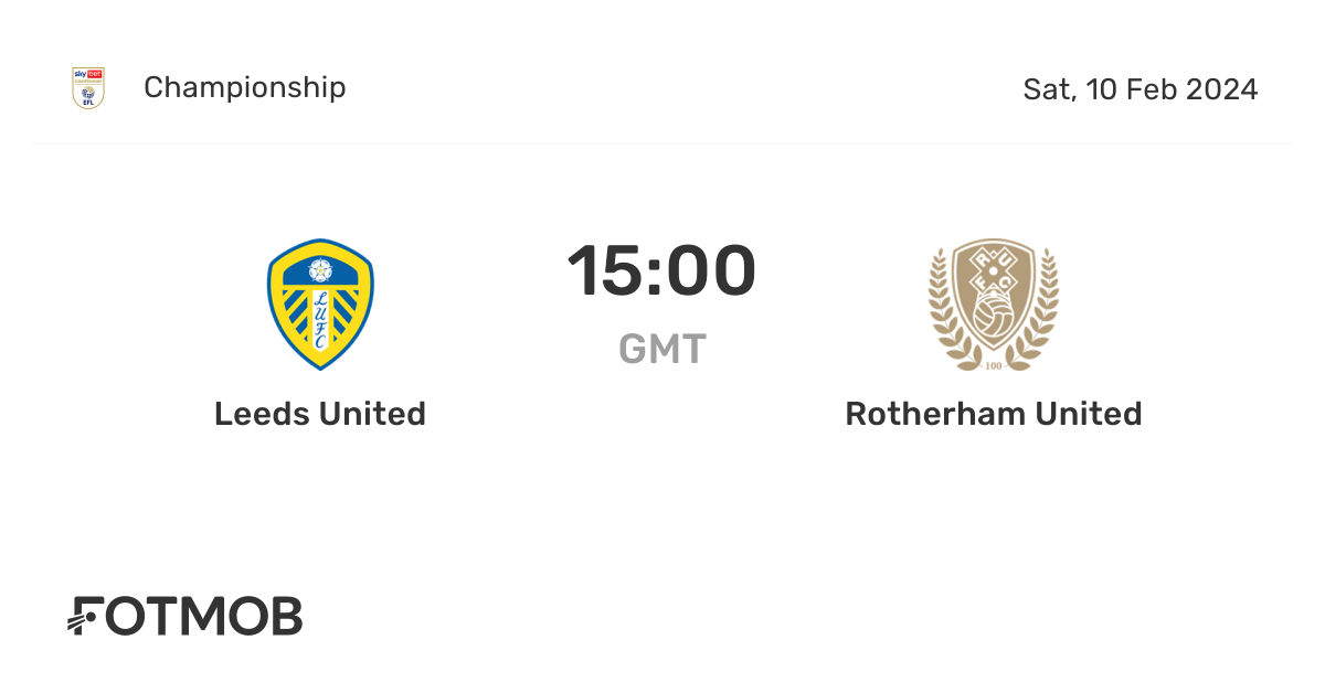 Leeds United vs Rotherham United live score, predicted lineups and