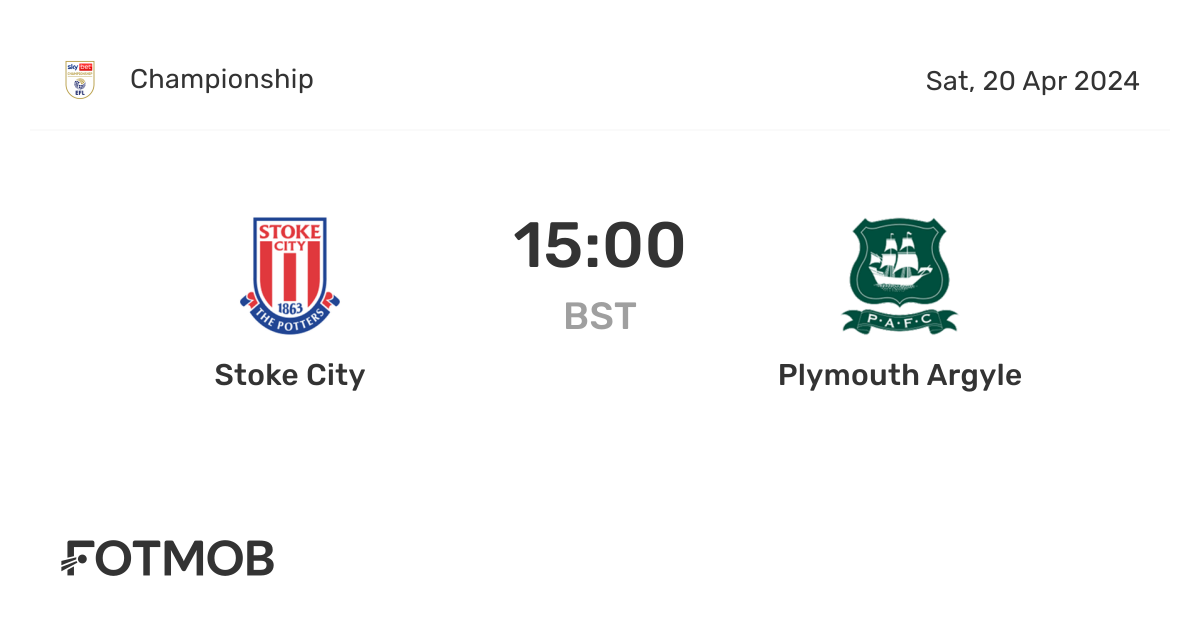 Stoke City vs Plymouth Argyle - live score, predicted lineups and H2H stats