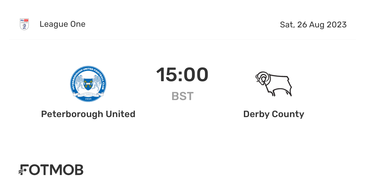 Peterborough United vs Derby County live score, predicted lineups and