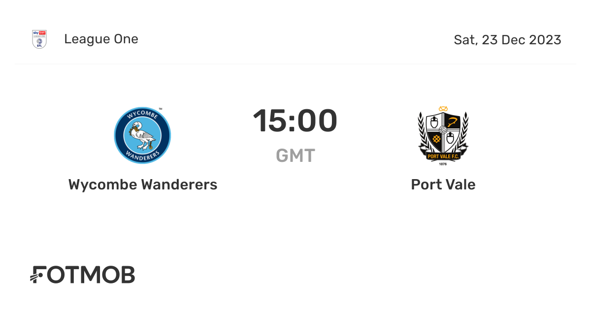 Wanderers vs Port Vale live score, predicted lineups and H2H