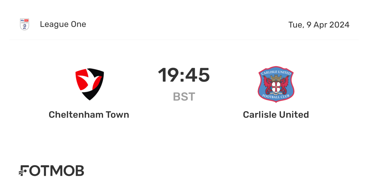 Cheltenham Town vs Carlisle United live score, predicted lineups and H2H stats