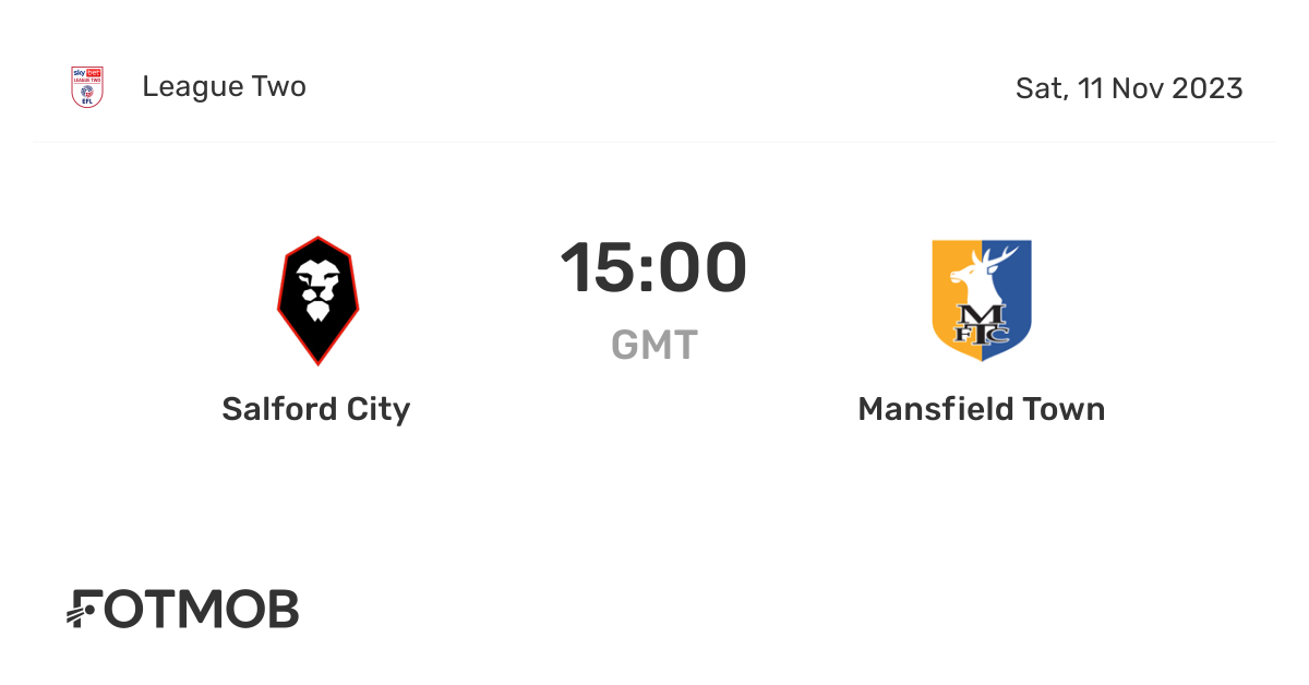 Salford City vs Mansfield Town live score, predicted lineups and H2H