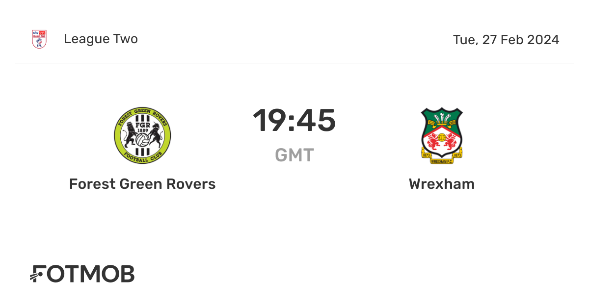 Forest Green Rovers vs Wrexham live score, predicted lineups and H2H