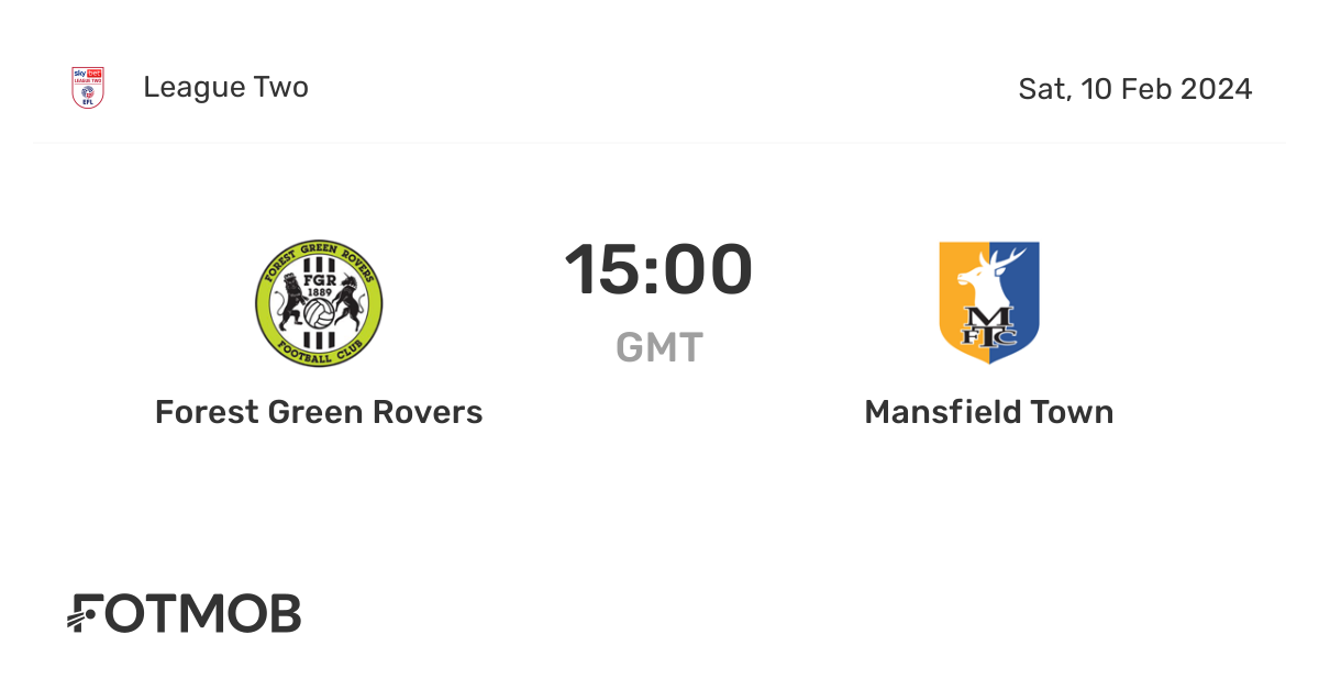 Forest Green Rovers vs Mansfield Town live score, predicted lineups