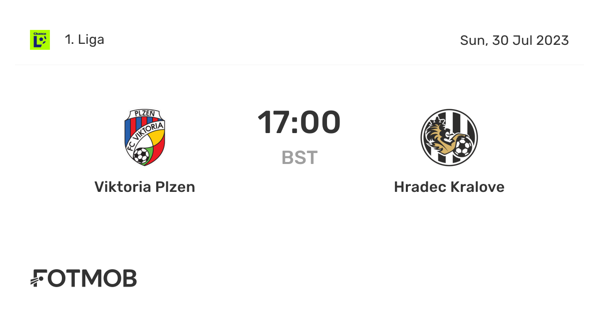 Viktoria Plzen vs Hradec Kralove live score, predicted lineups and