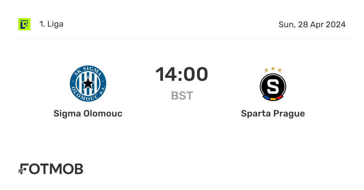 Sigma Olomouc vs Sparta Prague - resultado ao vivo, equipas iniciais ...