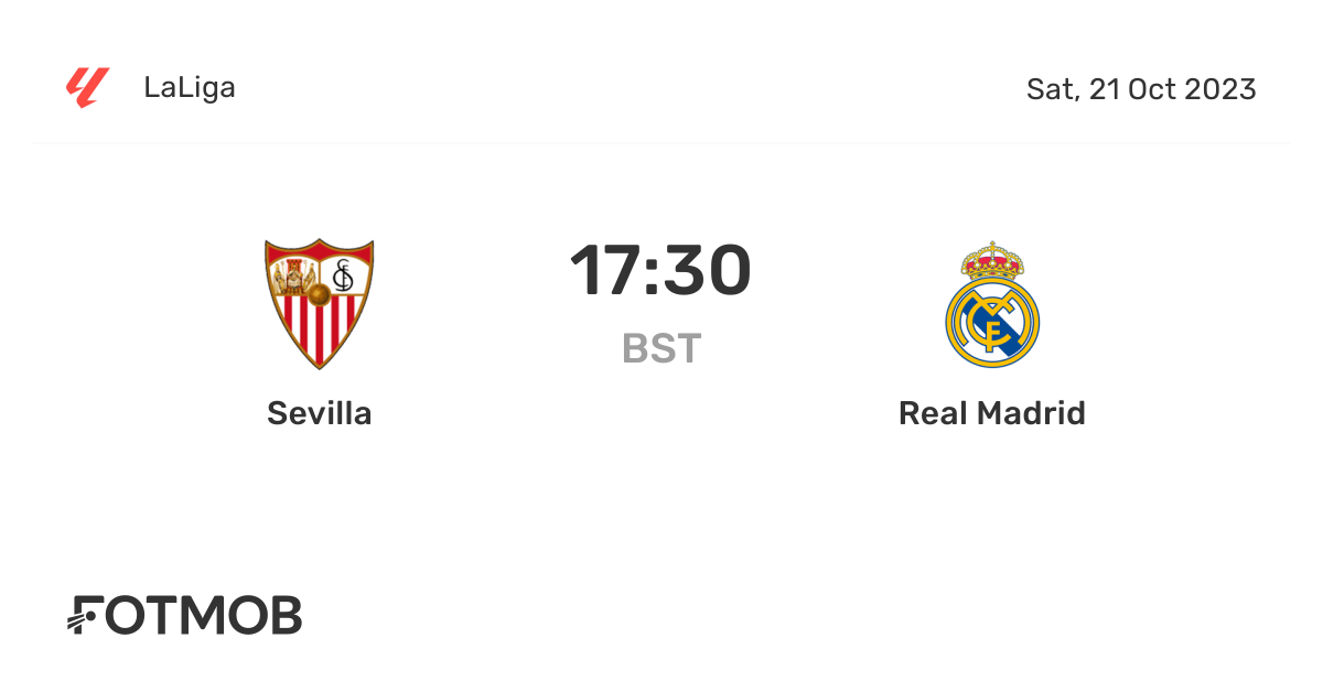 Sevilla vs Real Madrid live score, predicted lineups and H2H stats.