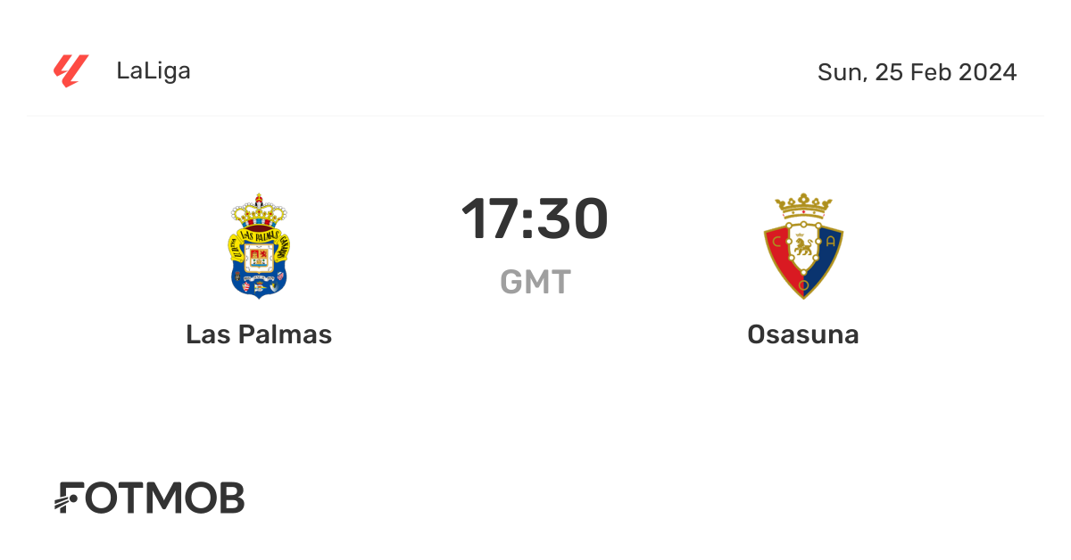 Las Palmas tegen Osasuna live score, voorspelde opstellingen en H2Hstatistieken