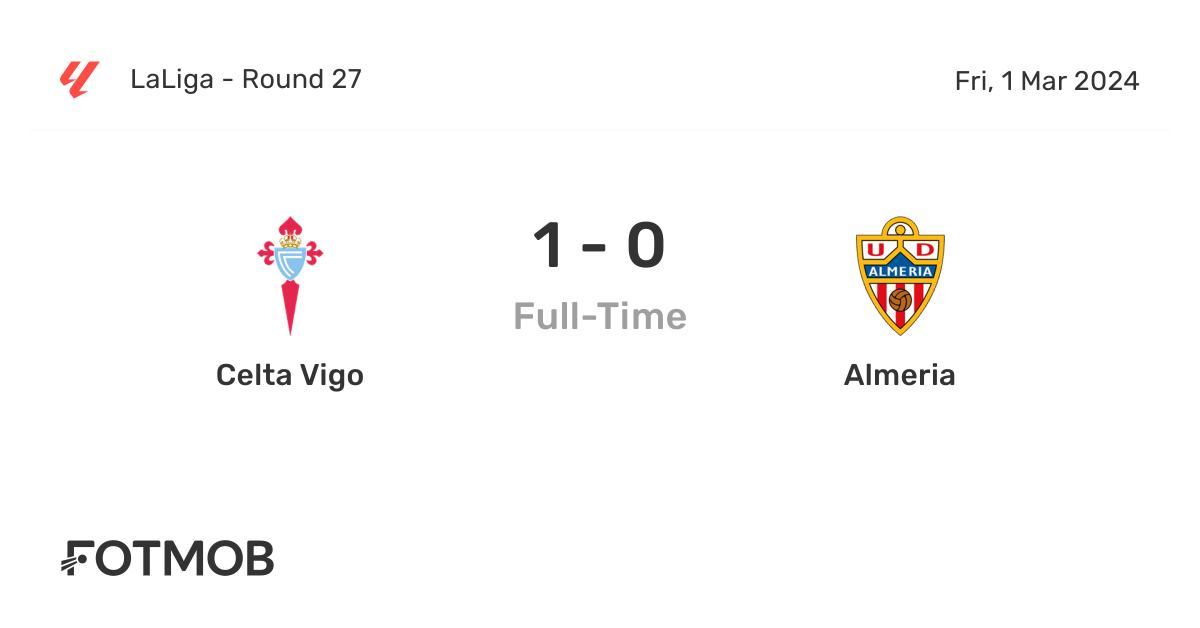 Celta de Vigo vs. Almería: Pronósticos – La Liga (01/03)