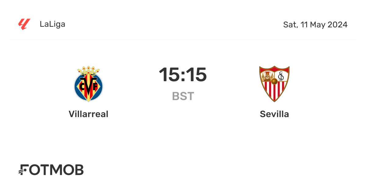 Villarreal vs Sevilla - marcador en vivo, alineaciones previstas y ...