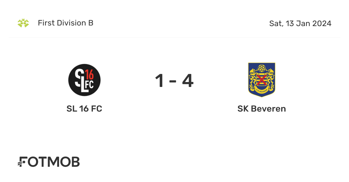 SL 16 FC vs SK Beveren - live score, predicted lineups and H2H stats