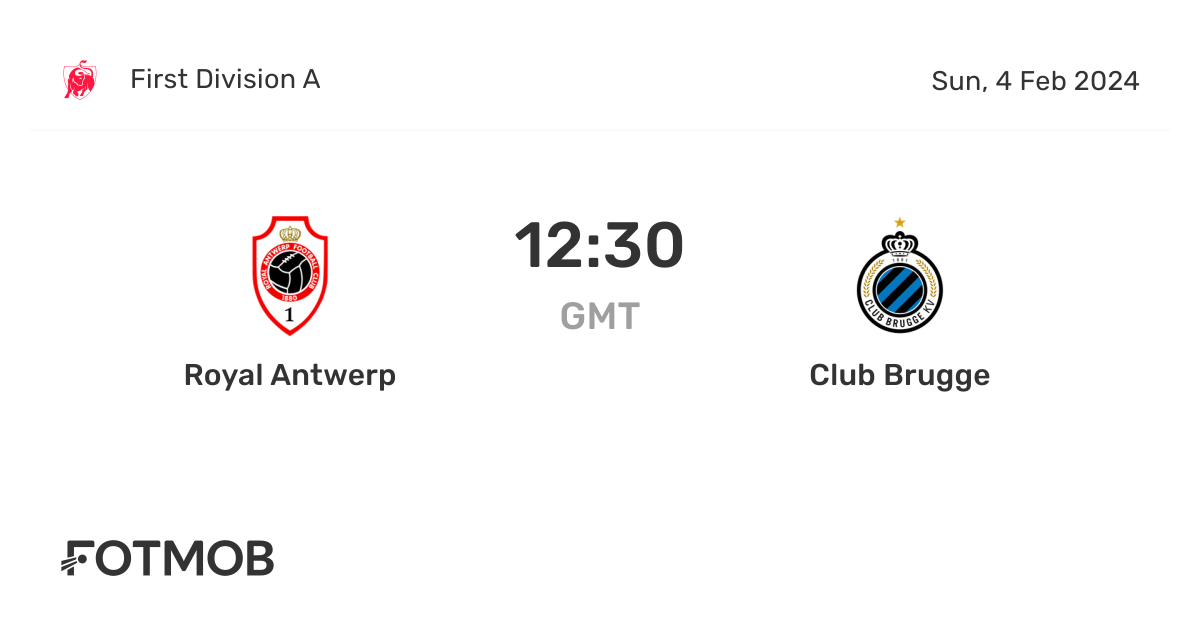 Royal Antwerp vs Club Brugge live score, predicted lineups and H2H stats