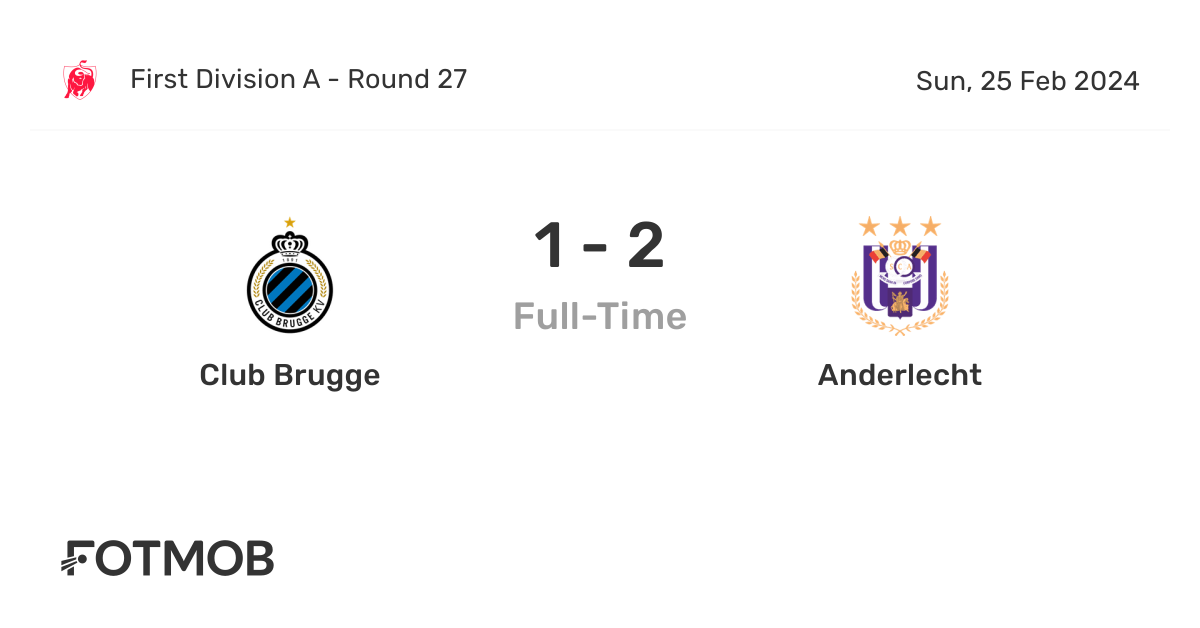 Club Brugge KV - RSC Anderlecht Head to Head Statistics Games, Soccer  Results 24/02/2024 - Soccer Database Wettpoint