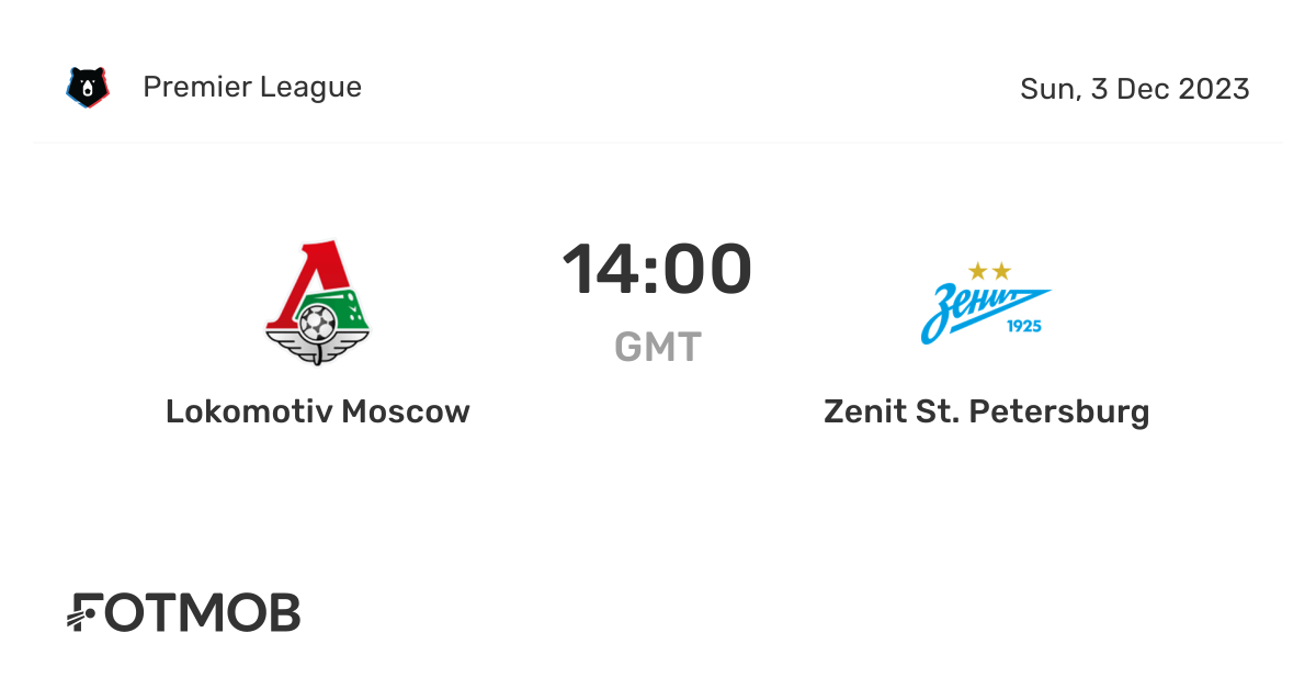 Lokomotiv Moscow vs Zenit St. Petersburg live score, predicted