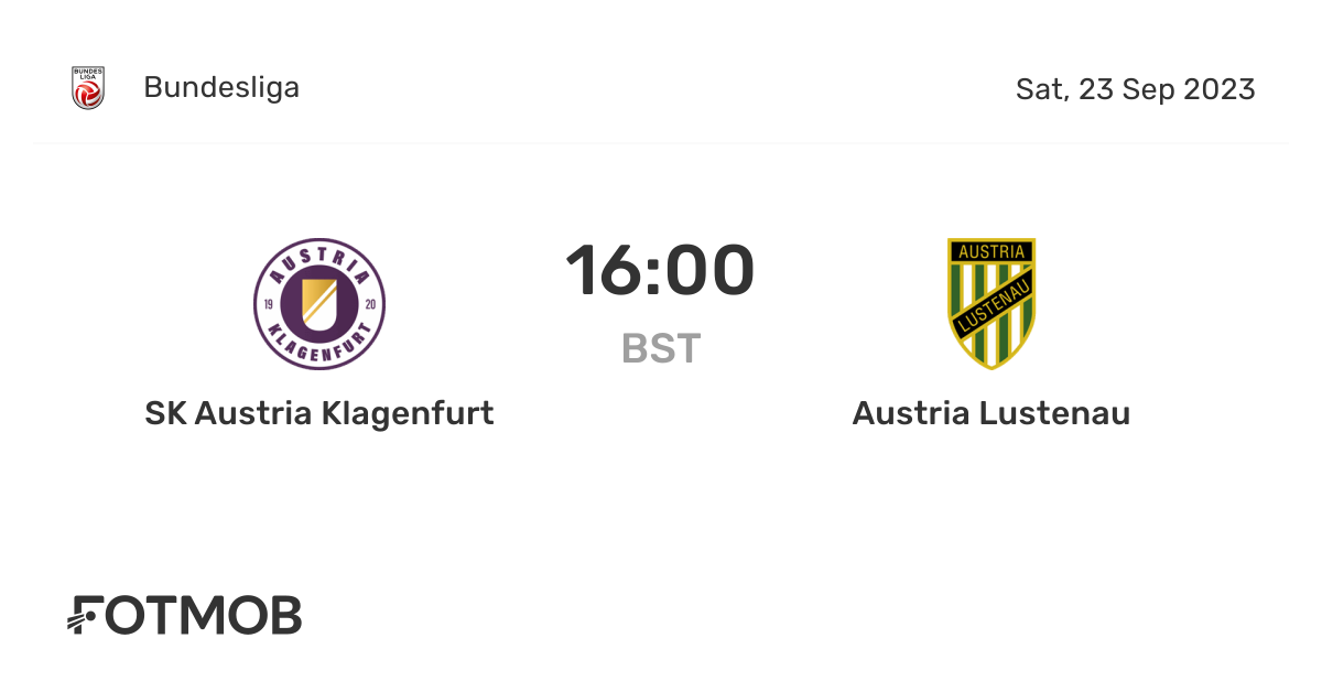 SK Austria Klagenfurt vs Austria Lustenau - live score, predicted ...