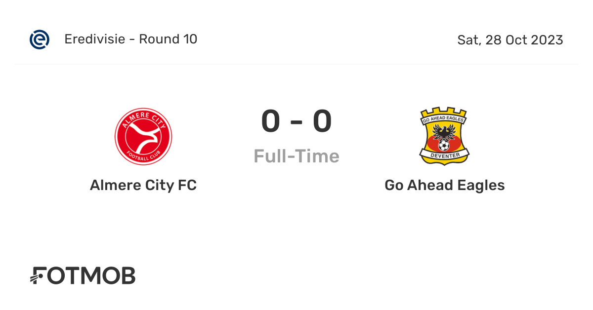 Almere City FC vs Go Ahead Eagles live score, predicted lineups and