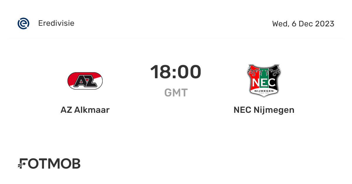 AZ Alkmaar tegen NEC Nijmegen live score, voorspelde opstellingen en