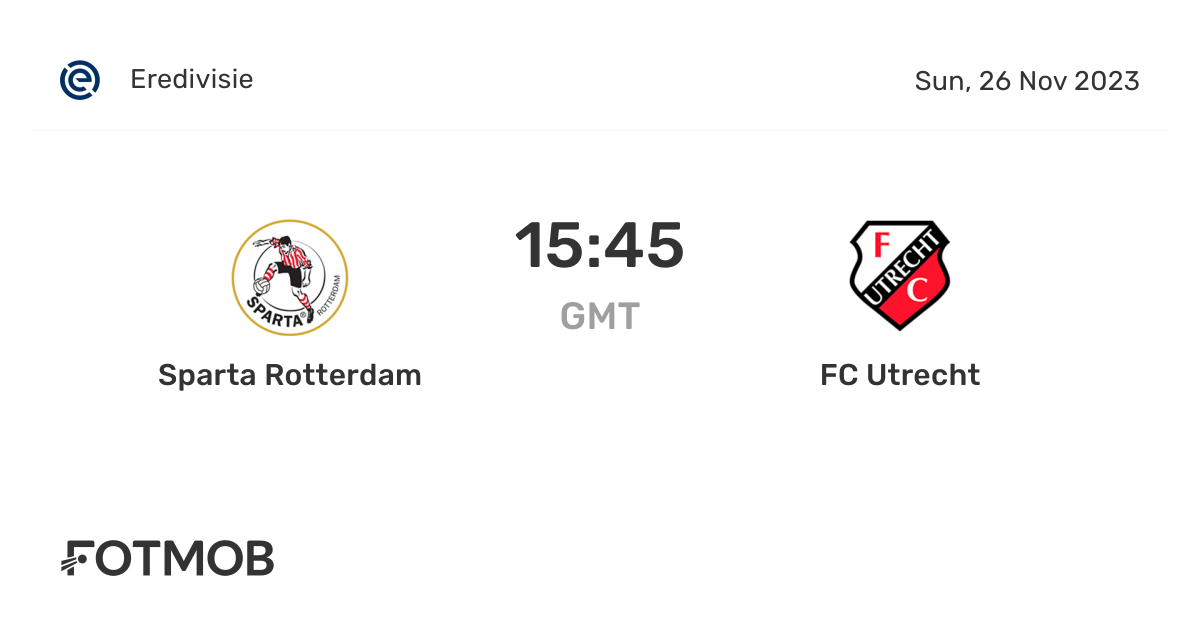Sparta Rotterdam tegen FC Utrecht live score, voorspelde opstellingen en H2Hstatistieken