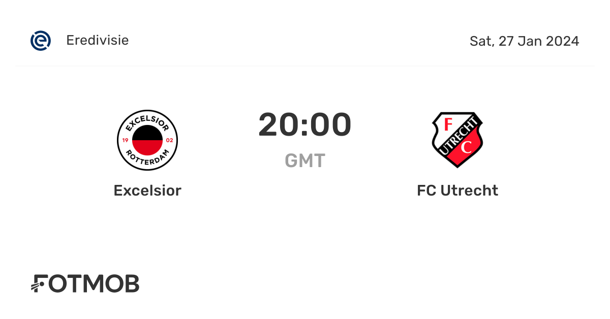 Excelsior vs FC Utrecht live score, predicted lineups and H2H stats