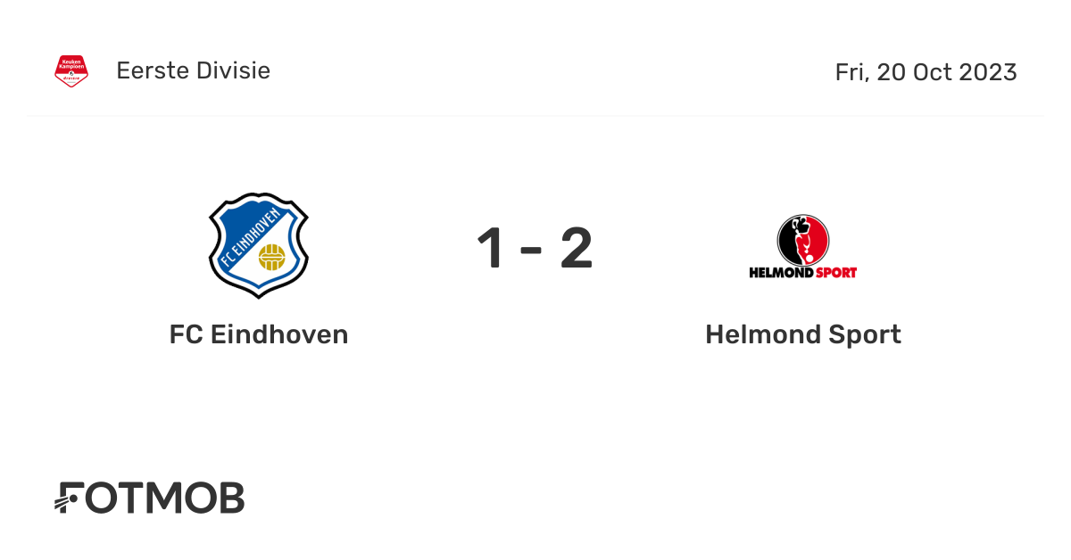FC Eindhoven vs Helmond Sport - live score, predicted lineups and H2H