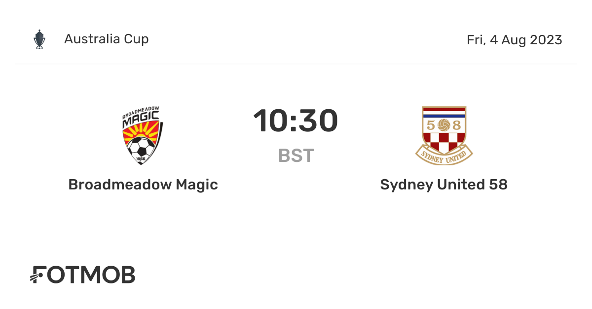 Broadmeadow Magic vs Sydney United 58 live score, predicted lineups