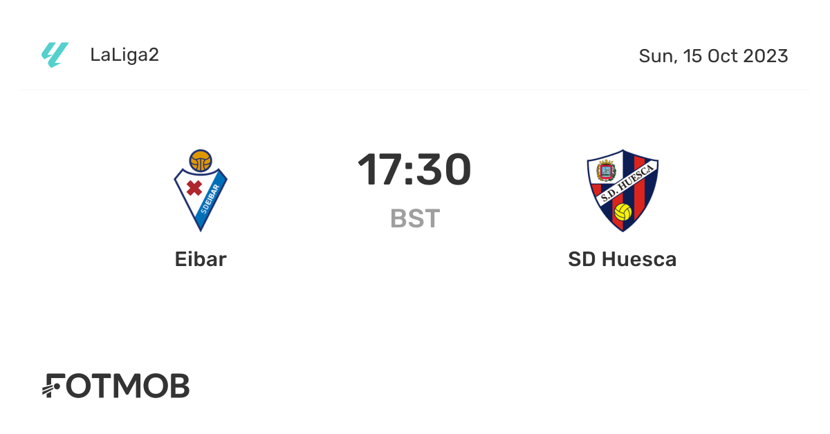 Eibar vs SD Huesca - live score, predicted lineups and H2H stats.