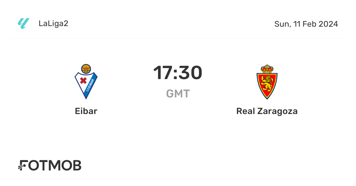 Eibar vs Real Zaragoza live score, predicted lineups and H2H stats