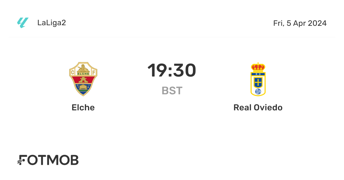 Elche vs Real Oviedo - marcador en vivo, alineaciones previstas y ...