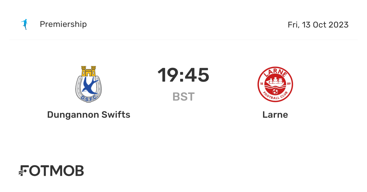 Dungannon Swifts vs Larne live score, predicted lineups and H2H stats.