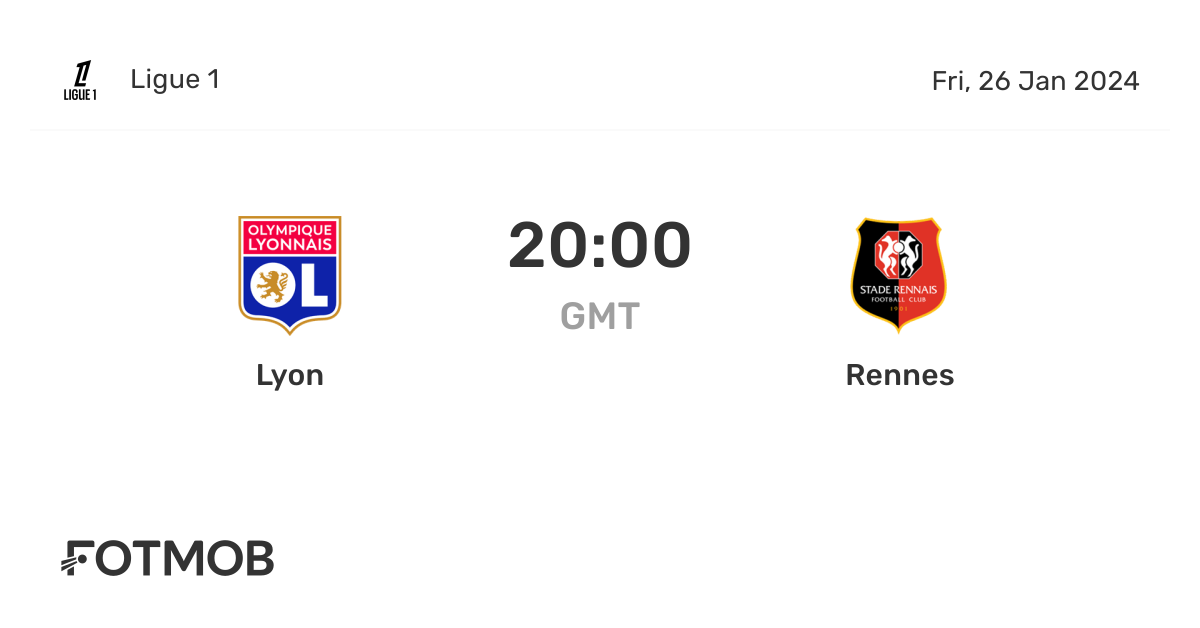 Lyon vs Rennes live score, predicted lineups and H2H stats