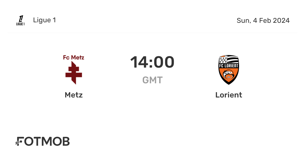 Metz vs Lorient - live score, predicted lineups and H2H stats