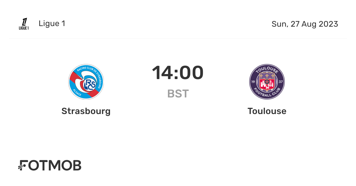 Strasbourg vs Toulouse live score, predicted lineups and H2H stats.