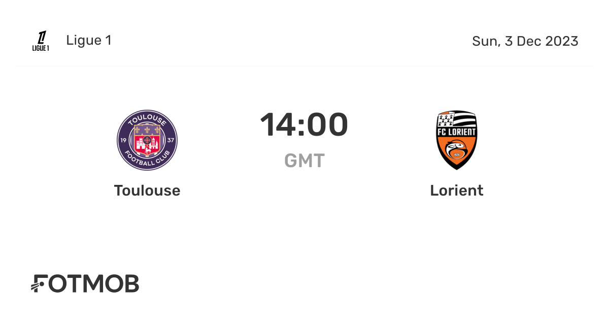 Toulouse vs Lorient - live score, predicted lineups and H2H stats