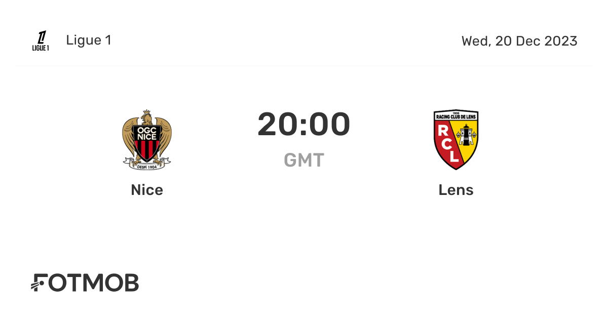 Nice vs Lens live score, predicted lineups and H2H stats.
