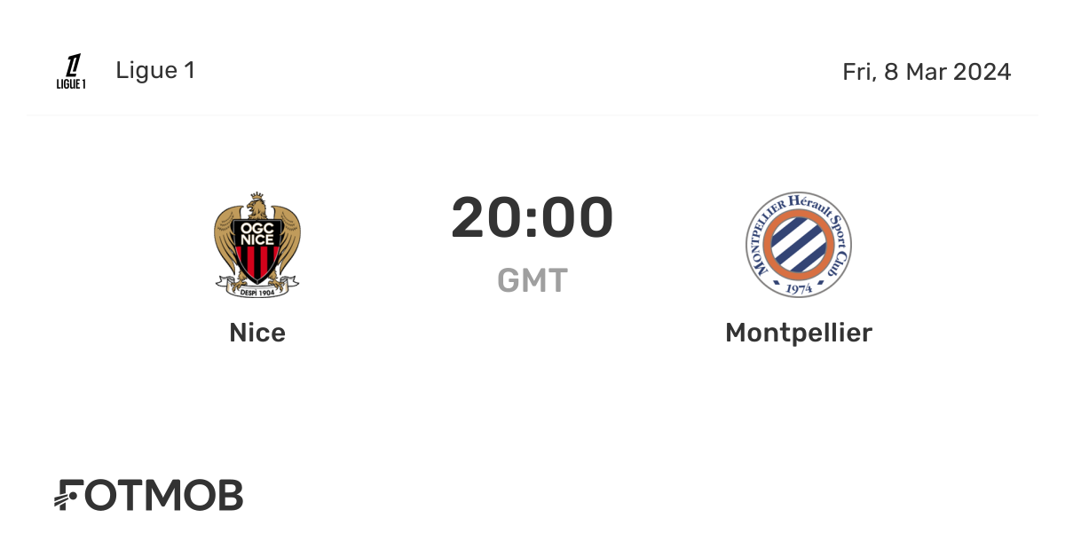 Nice contre Montpellier score en direct, compositions probables et