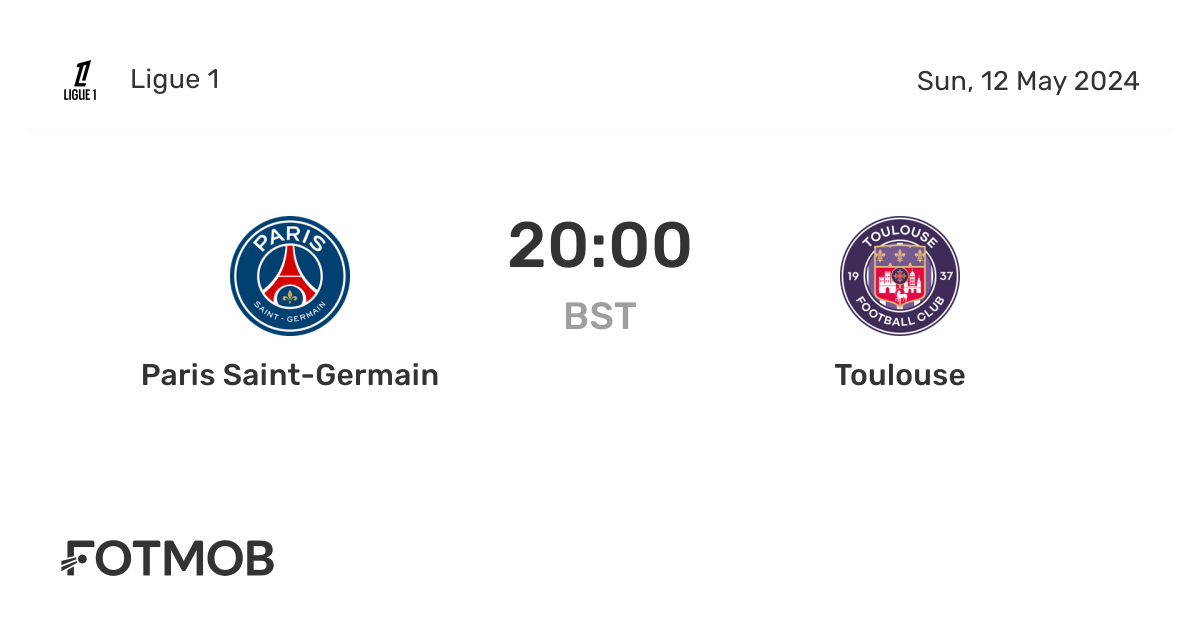 Paris SaintGermain vs Toulouse live score, predicted lineups and H2H stats