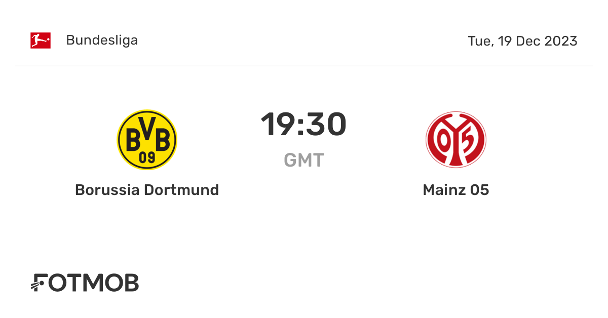 Borussia Dortmund vs Mainz 05 live score, predicted lineups and H2H stats