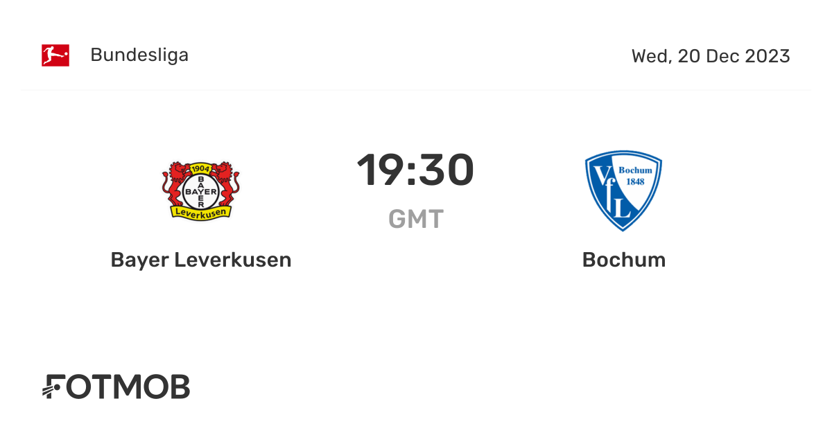 Bayer Leverkusen vs VfL Bochum live score, predicted lineups and H2H