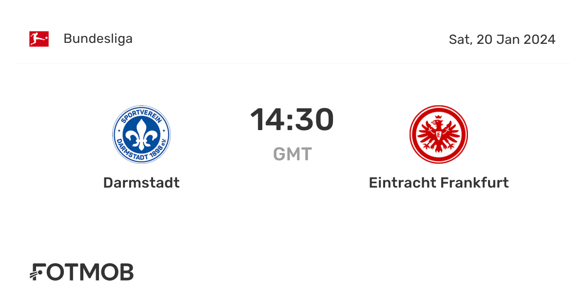 SV Darmstadt vs Eintracht Frankfurt live score, predicted lineups and H2H stats