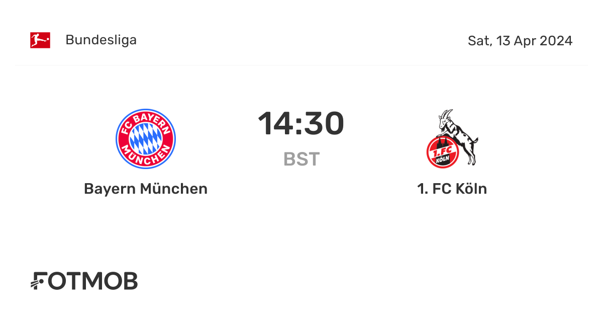 Bayern München vs FC Köln scor live, primul 11 prezis și statistici MD