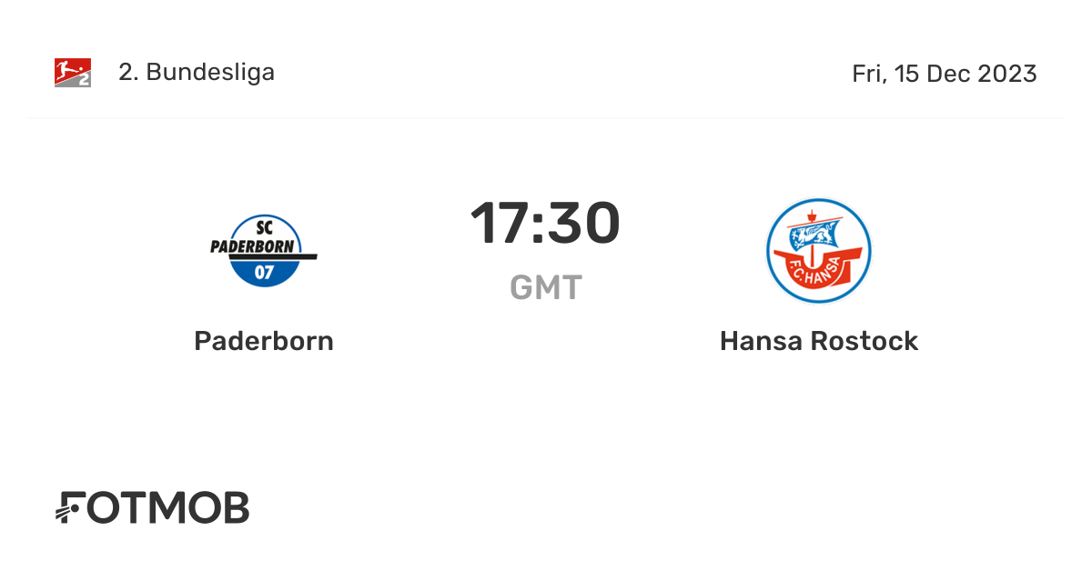 Paderborn 07 tegen Hansa Rostock live score, voorspelde opstellingen