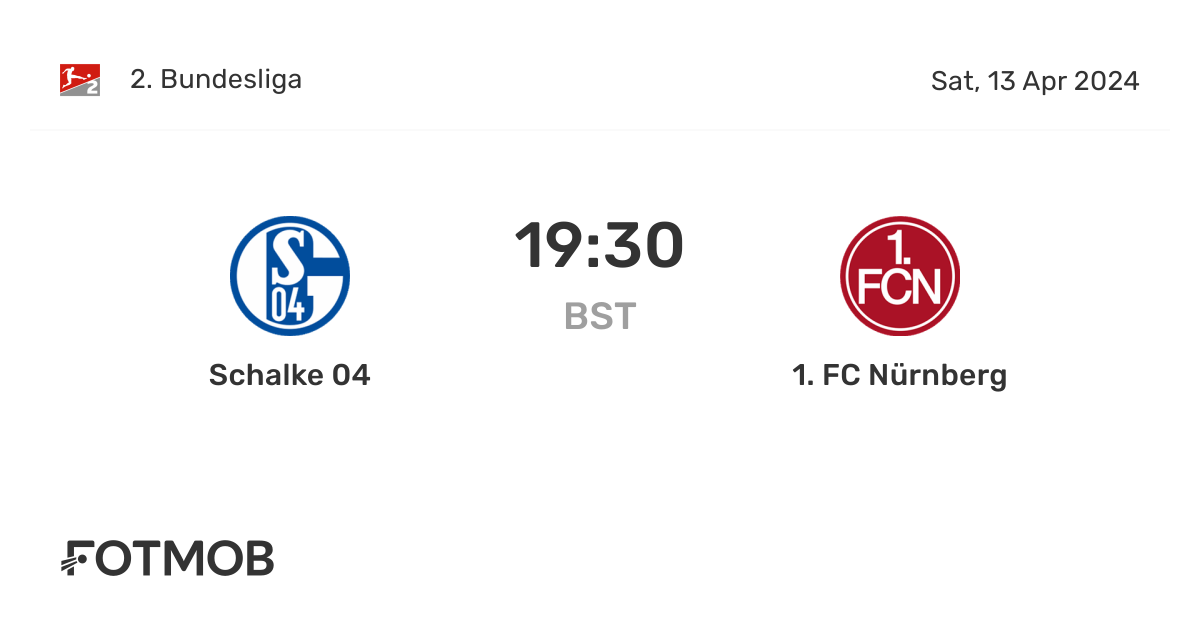 Schalke 04 vs 1.FC Nürnberg live score, predicted lineups and H2H stats