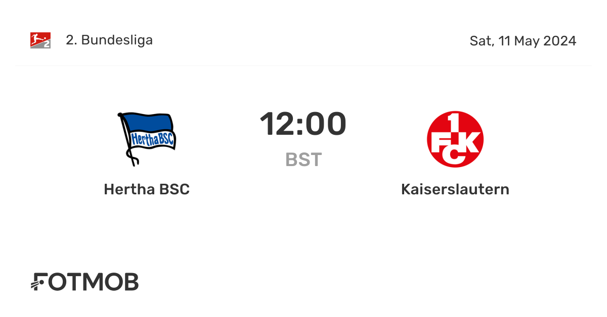 Hertha Berlin vs 1.FC Kaiserslautern - marcador en vivo, alineaciones ...