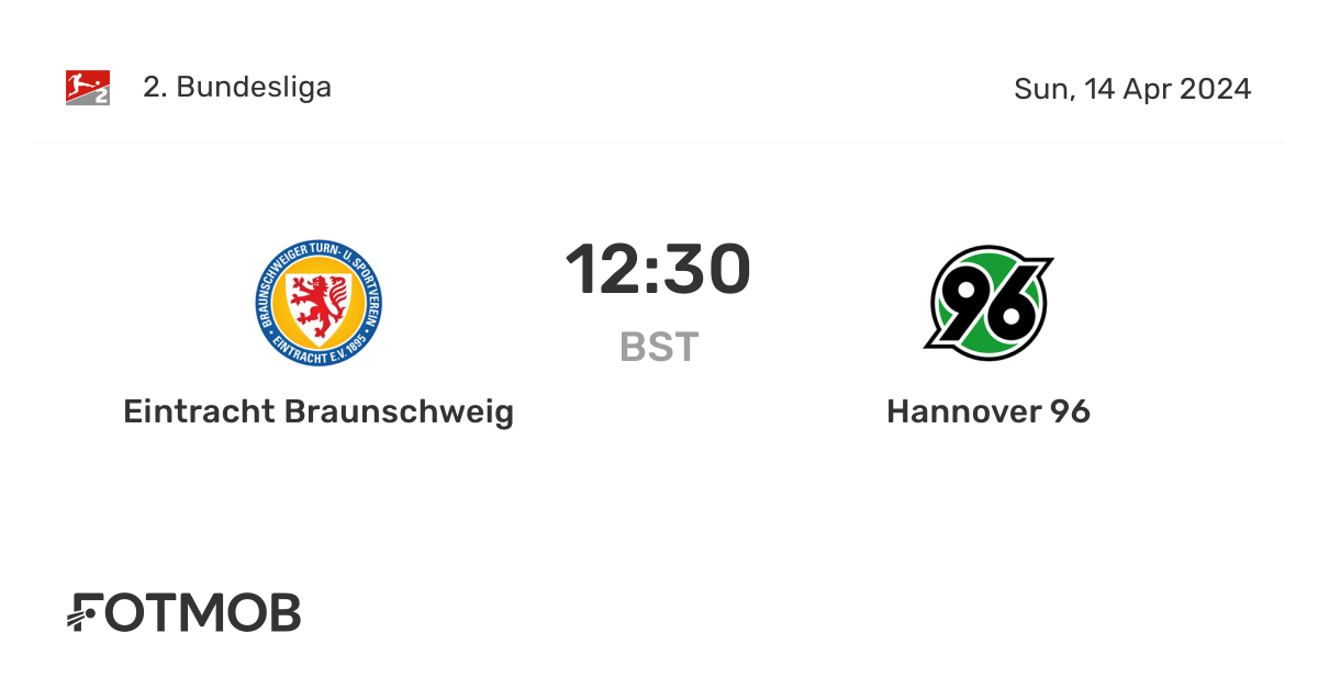 Eintracht Braunschweig vs Hannover 96 live score, predicted lineups