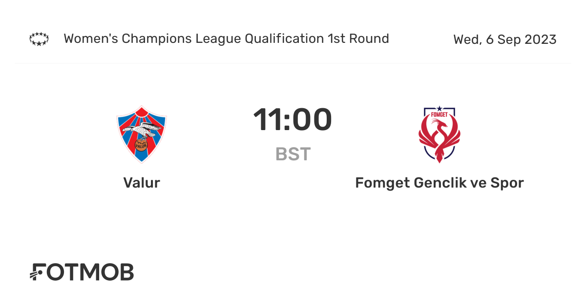 Valur vs Fomget Genclik ve Spor live score, predicted lineups and H2H