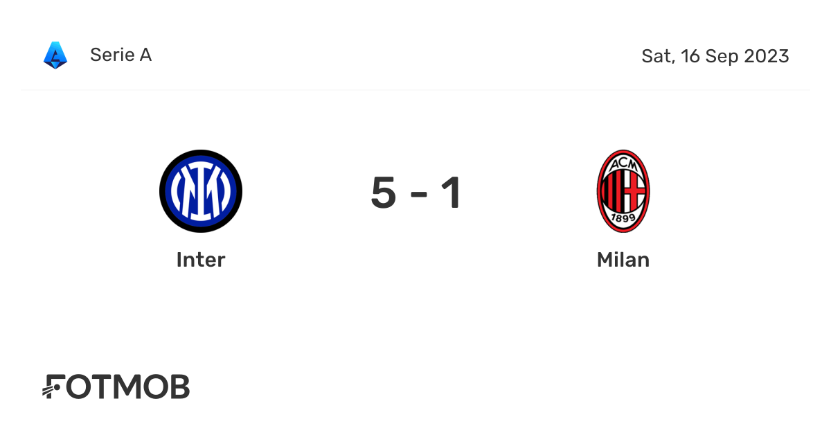 Inter vs Milan - live score, predicted lineups and H2H stats.