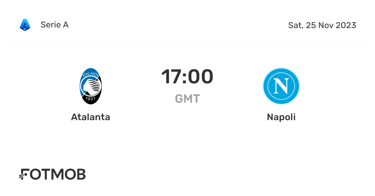 Atalanta vs Napoli live score, predicted lineups and H2H stats.