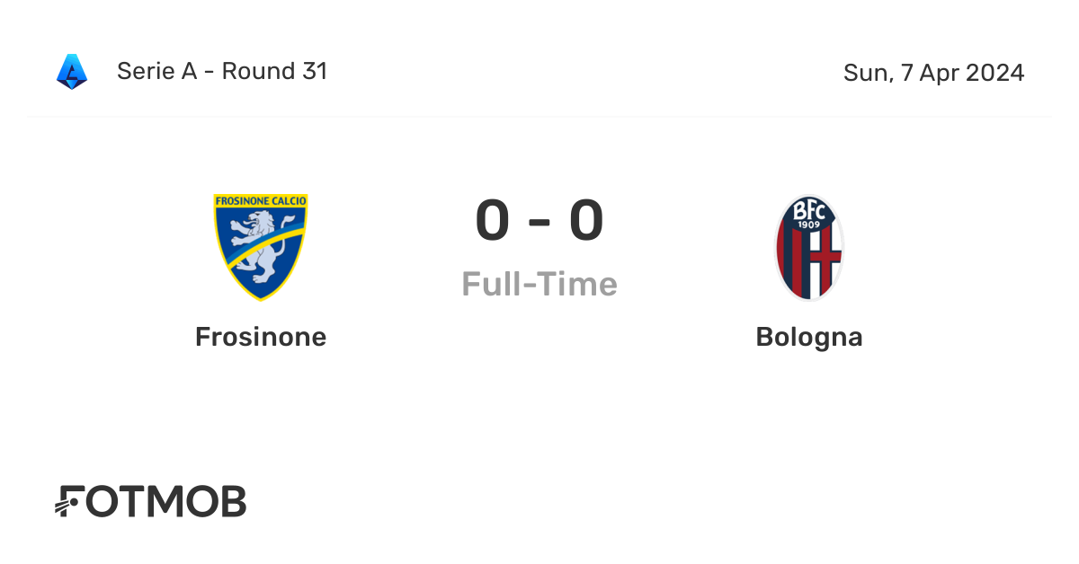 Frosinone vs Bologna live score, predicted lineups and H2H stats