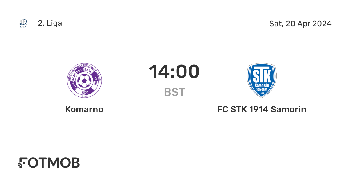 Komarno vs FC STK 1914 Samorin live score, predicted lineups and H2H